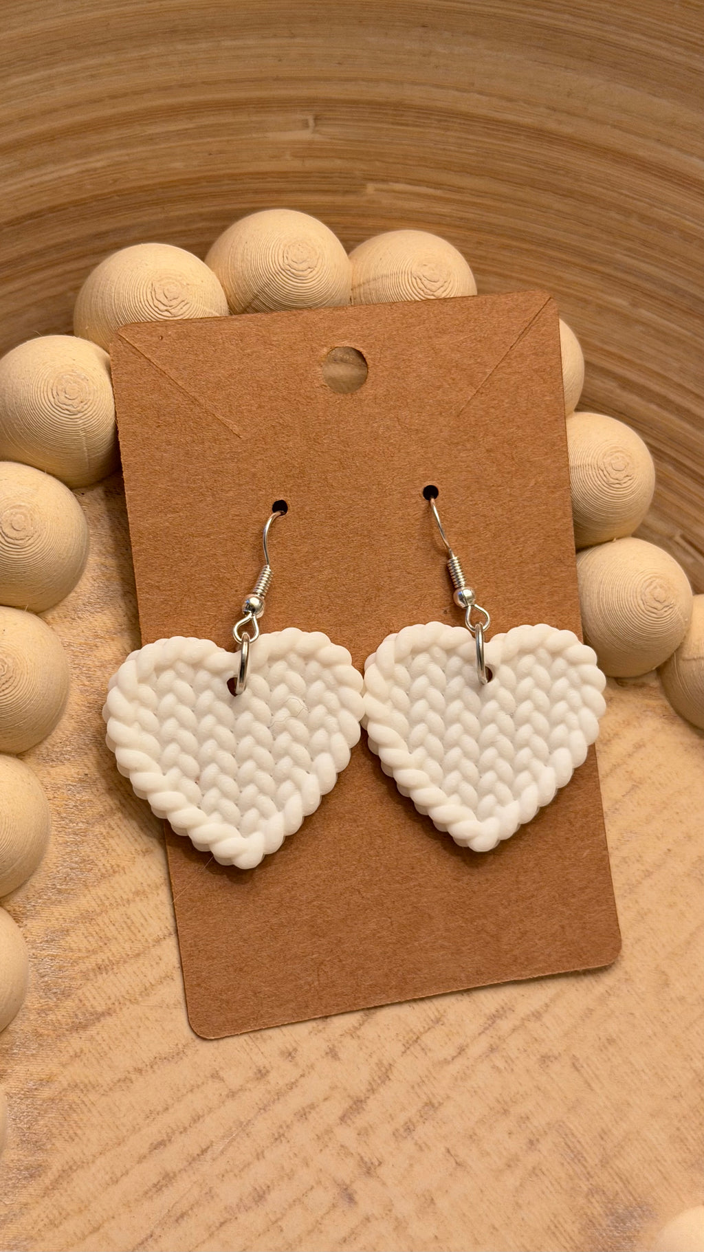 Knitted heart effect