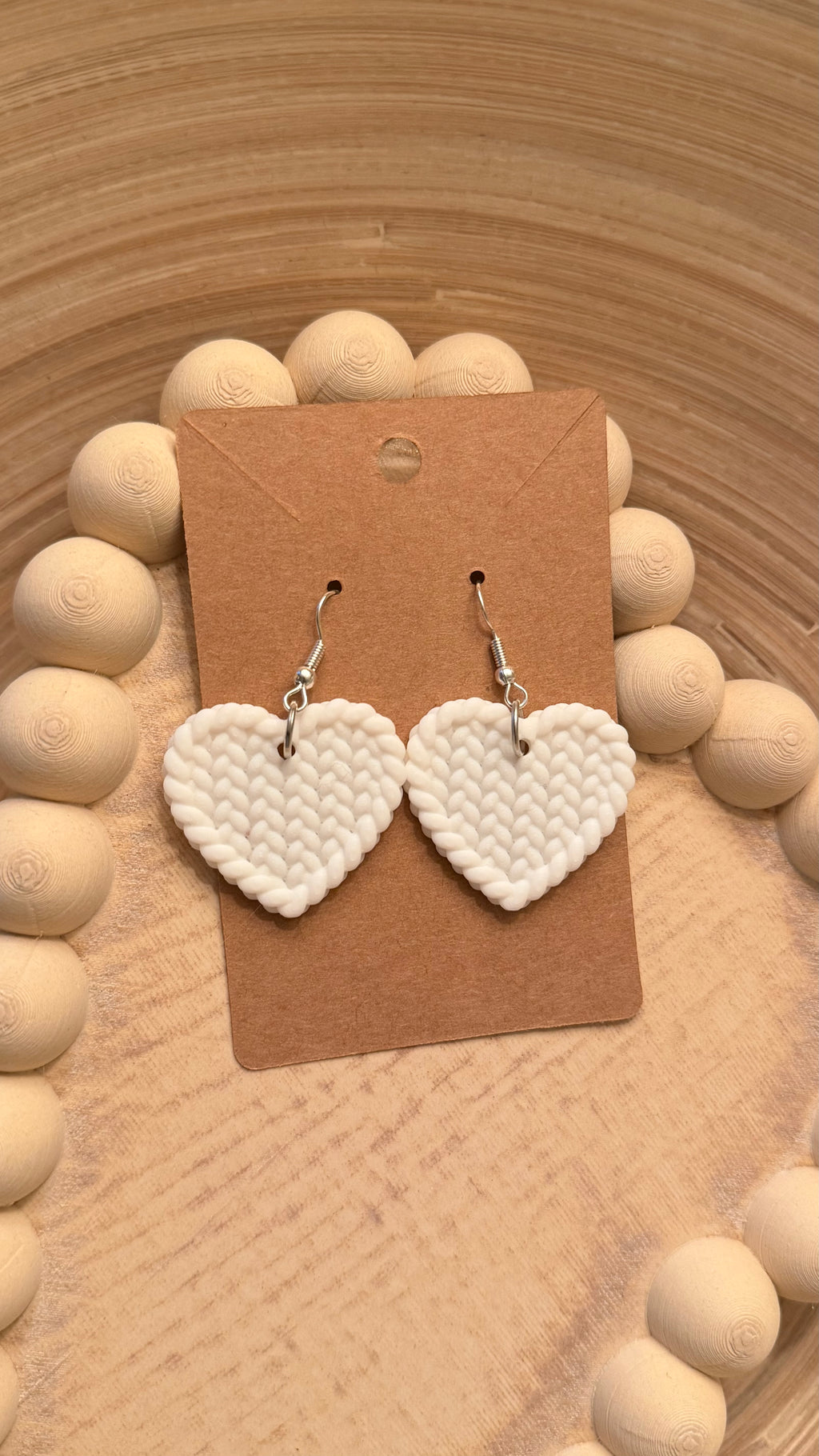 Knitted heart effect