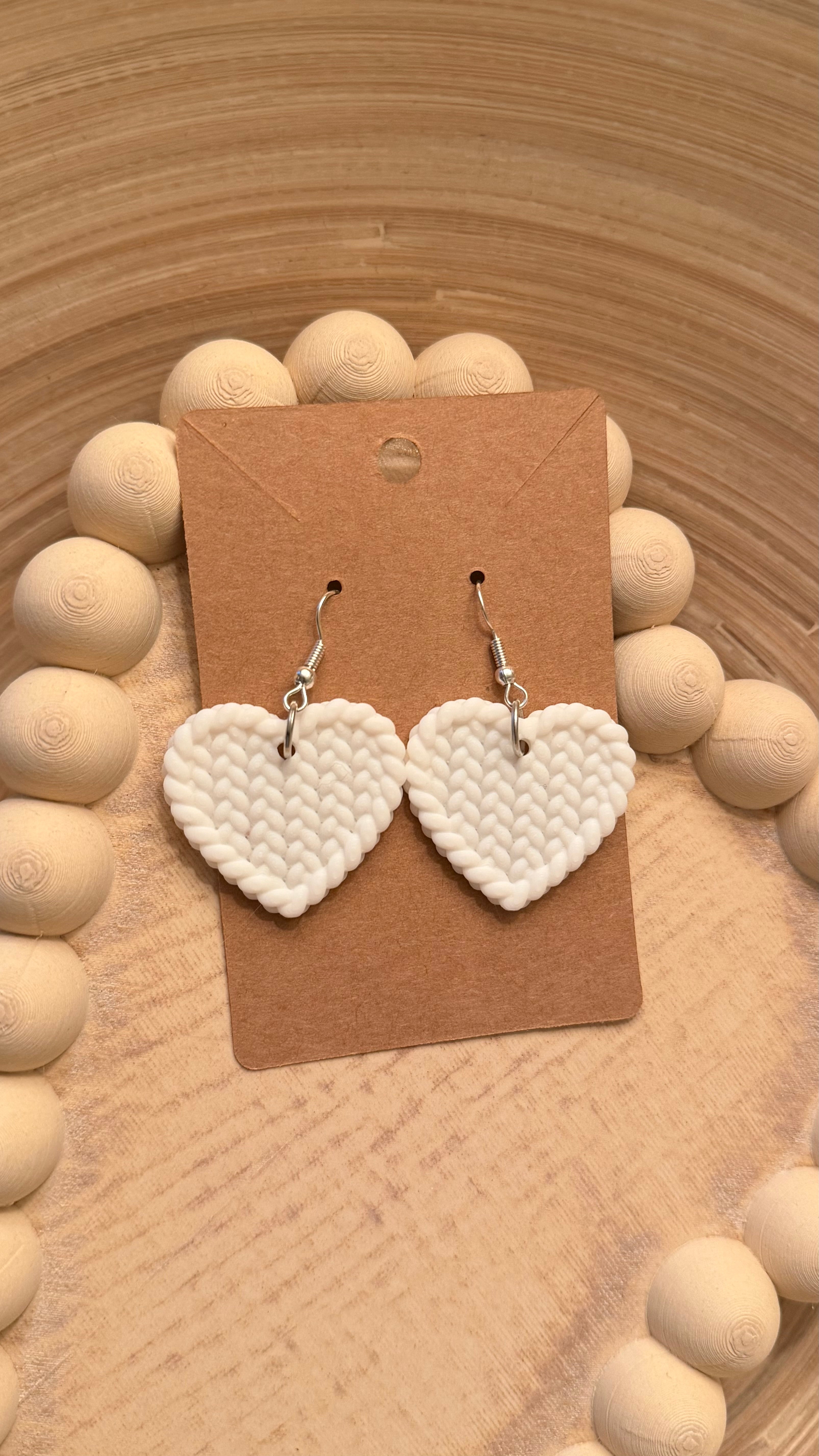 Corações efeito tricot